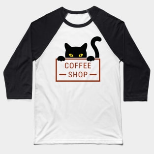 Coffee cat Baseball T-Shirt